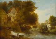 John Webber John Webber s oil painting  Abbey Mill Shrewsbury oil painting artist